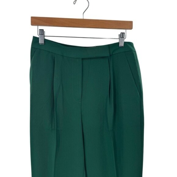 Tuckernuck NEW Green Pleated Duncan High Rise Straight Leg Trouser Pant Size 8 - Picture 3 of 9